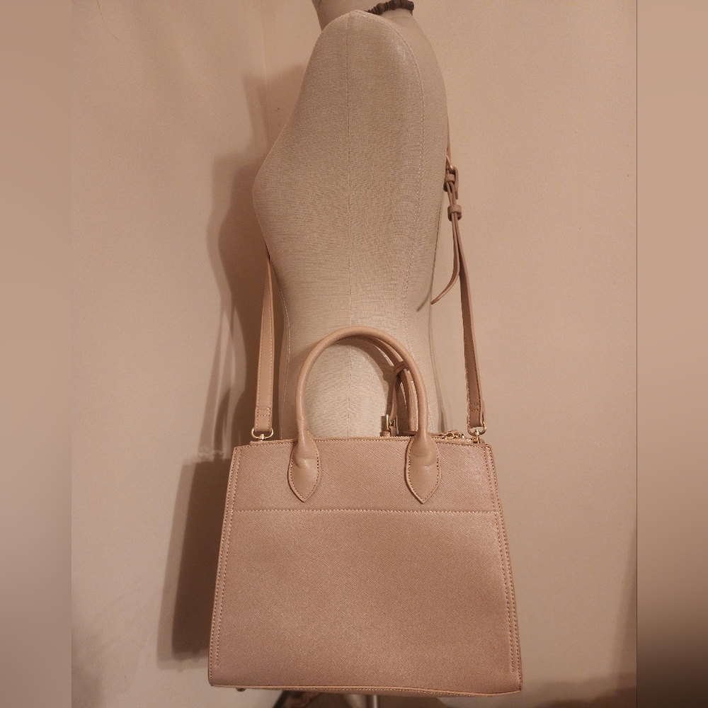 Urban Expressions Tan Cooper Satchel Handbag With Add'l Shoulder Strap. NWOT. - Picture 6 of 6